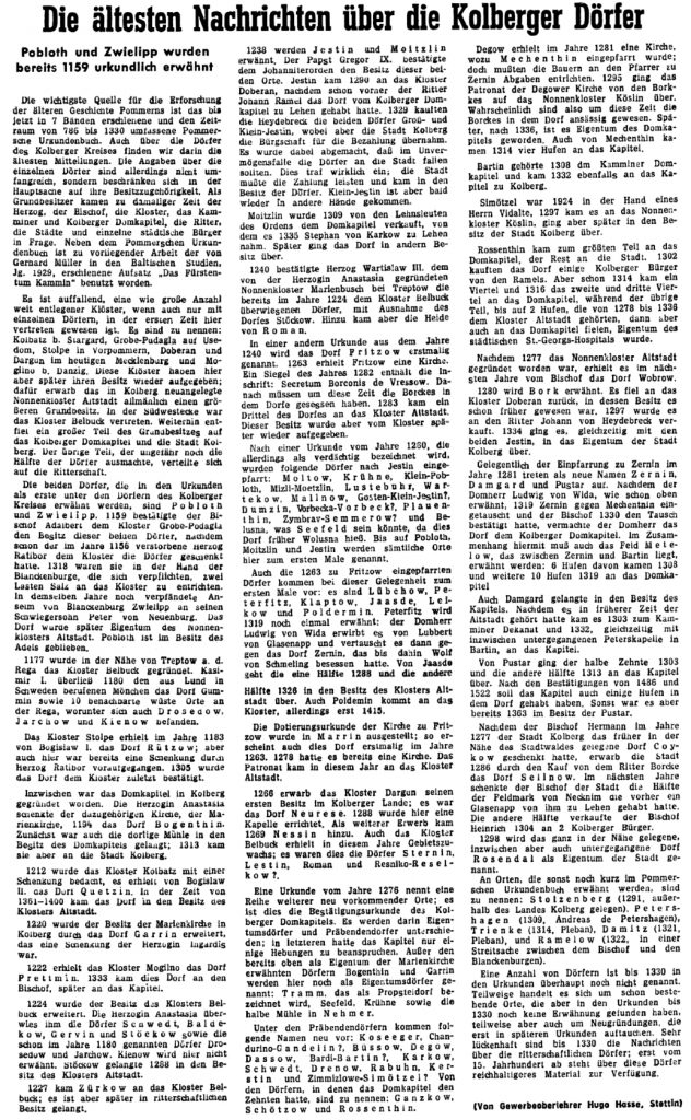 Kolberger Dörfer Kolberger Lande